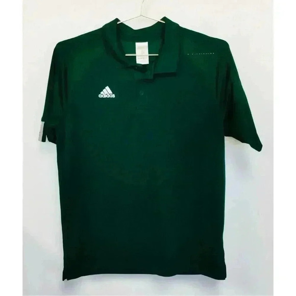 Adidas Mens Green Collared Short Sleeve Football Dri-Fit Polo Shirt Small - Picture 1 of 10